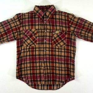 Vintage SIR WALTER Long Sleeve Button Front Plaid Pocket Shirt Men's Medium